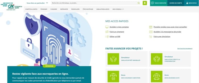 Accueil Crédit Agricole - mon compte en ligne