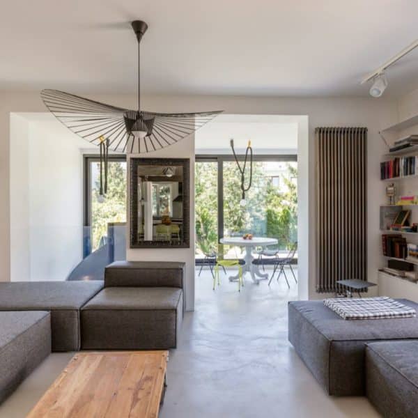 Modern living room overlooking veranda