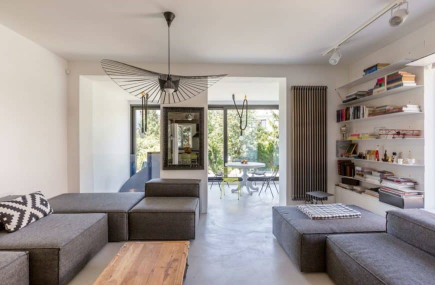 Modern living room overlooking veranda
