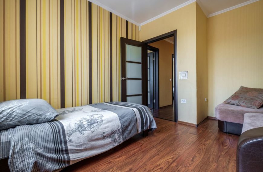 interior of cheapest bedroom in studio apartments or hostel.