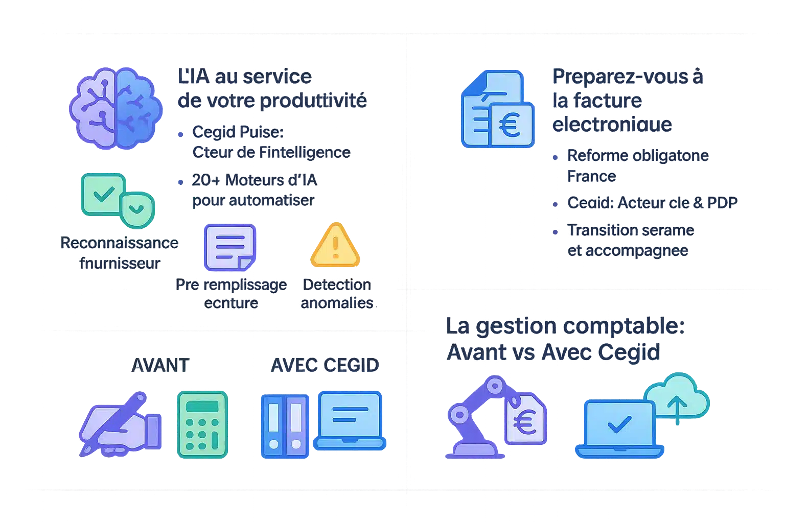 Illustration de l'intégration de l'IA dans la gestion comptable Cegid