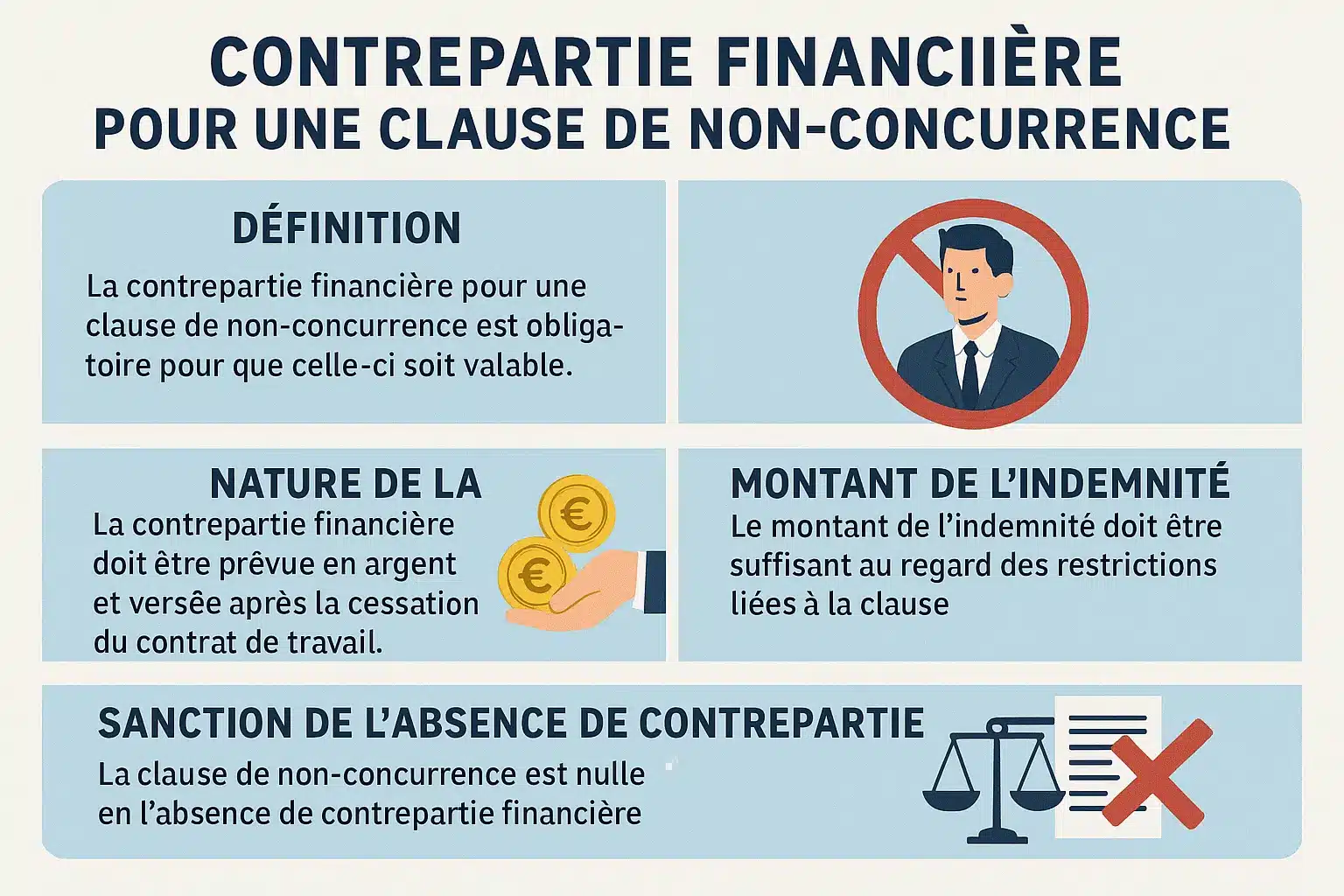 Illustration de la contrepartie financière d'une clause de non-concurrence
