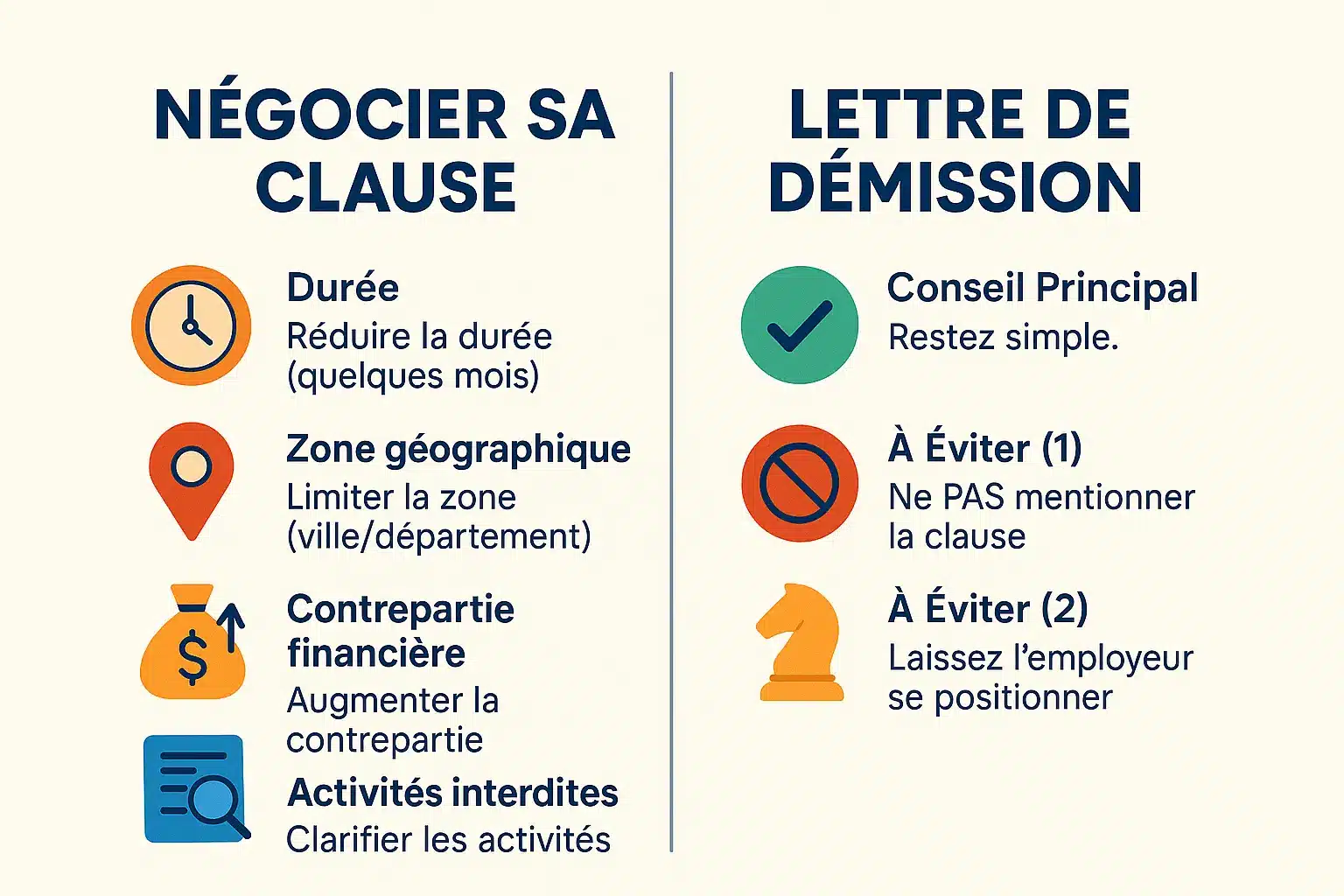 Illustration sur la gestion des clauses de non-concurrence
