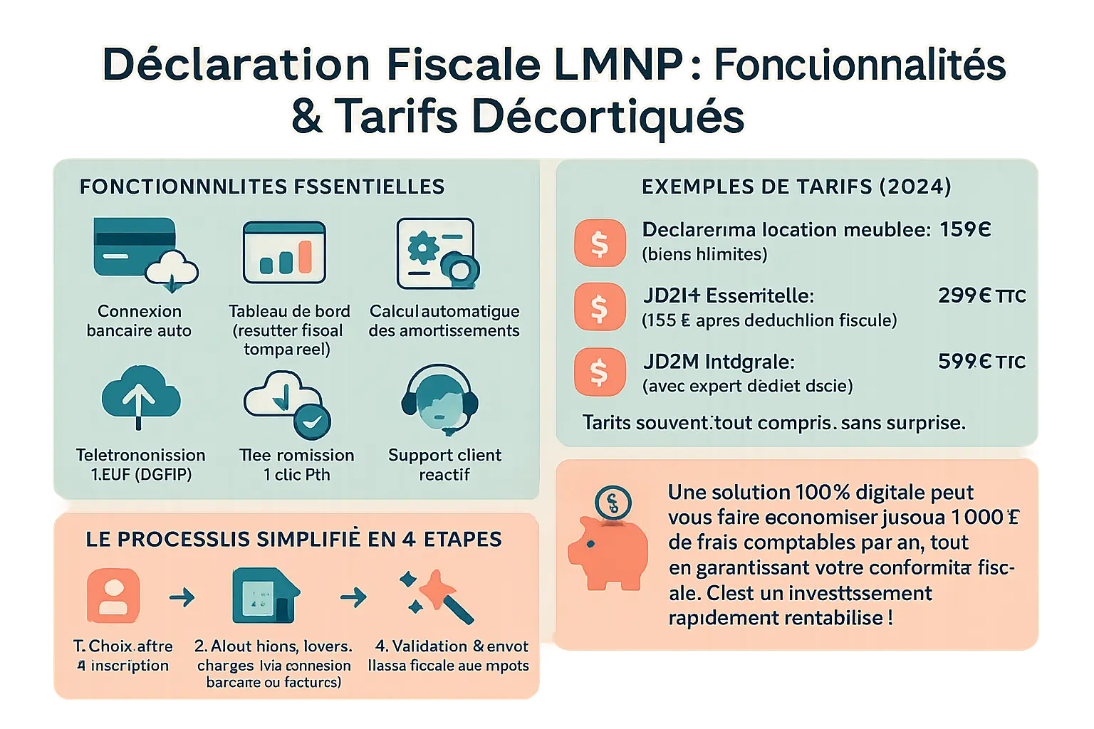 Illustration des fonctionnalités et tarifs LMNP