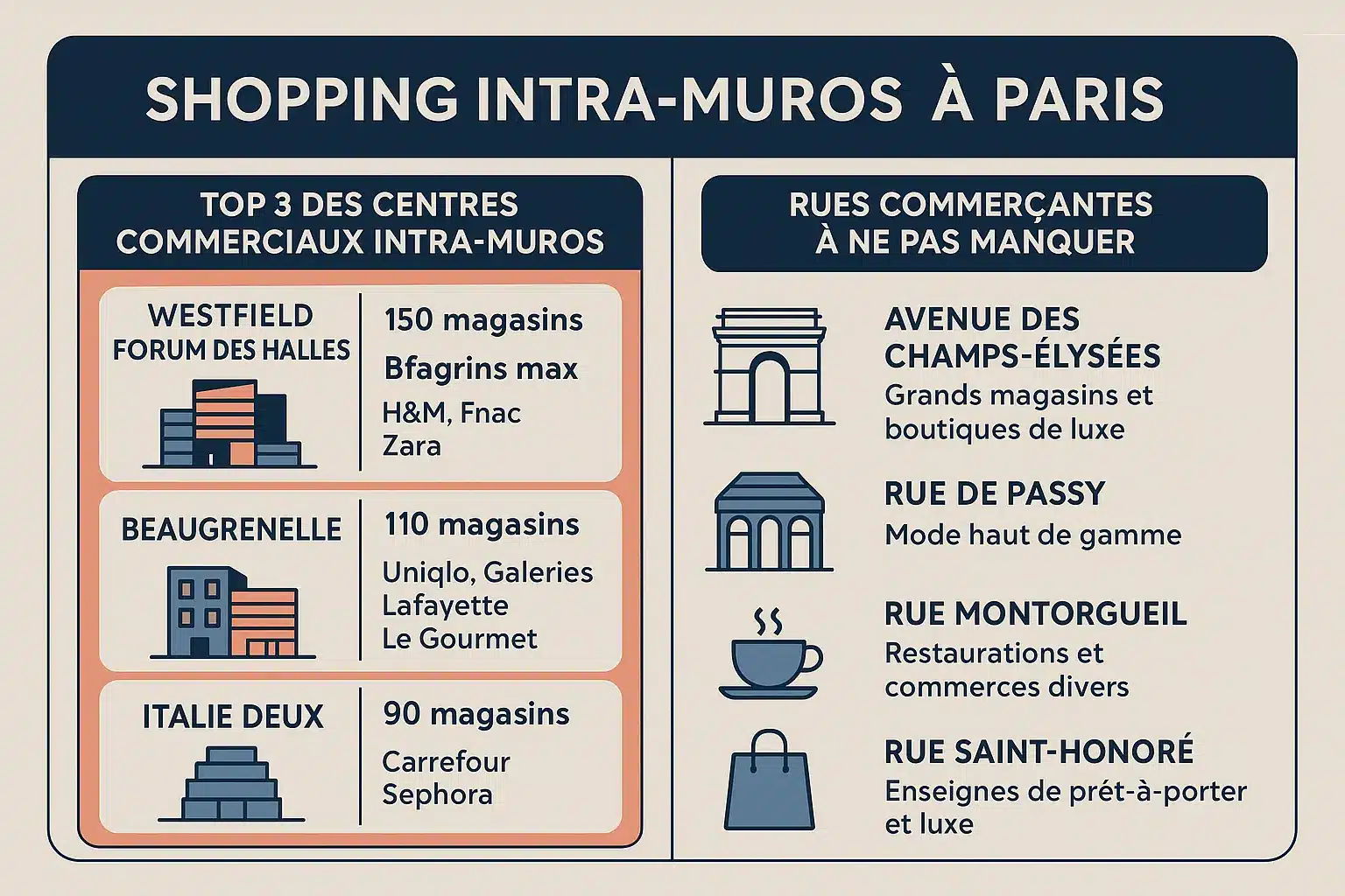 Guide shopping intra-muros à Paris