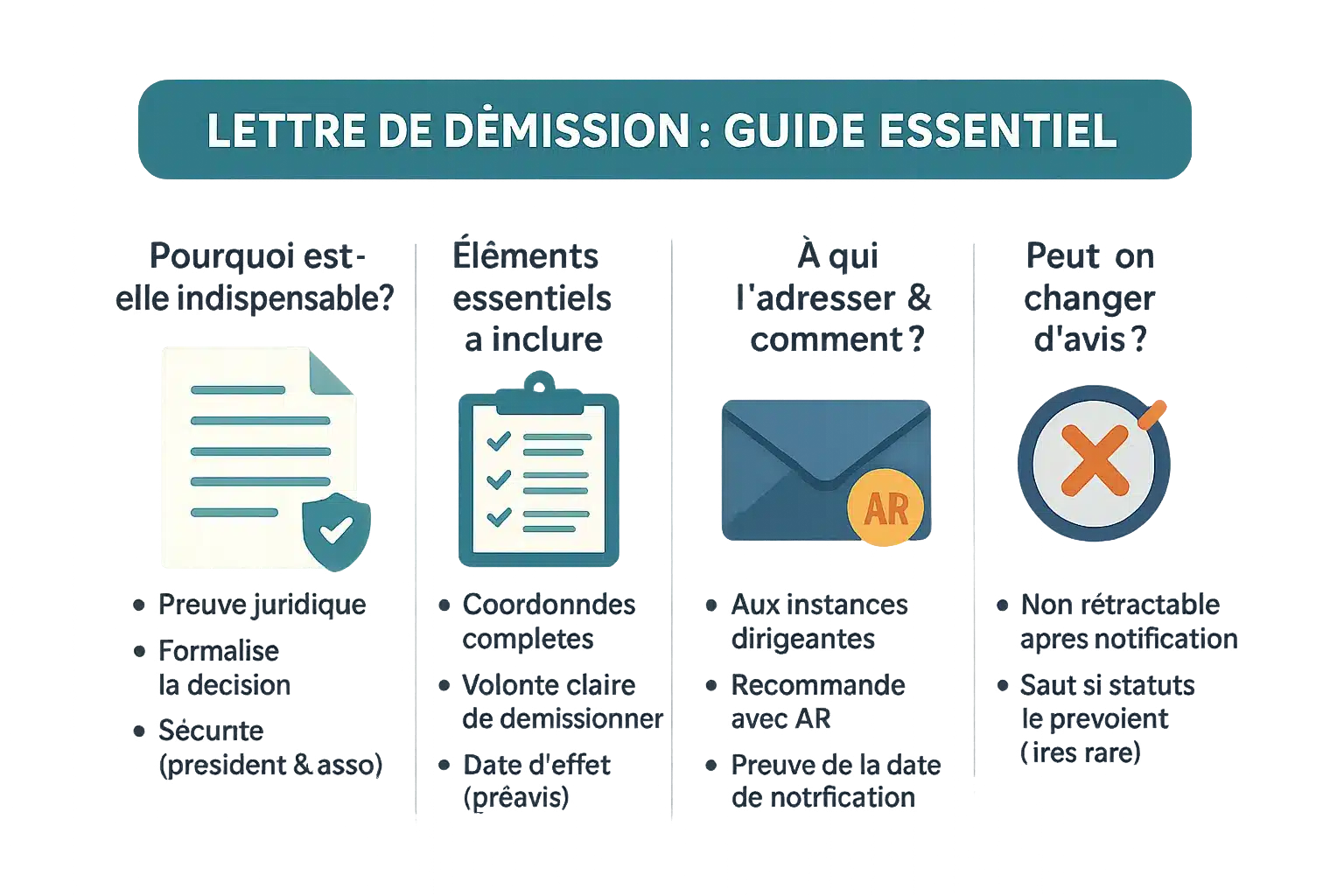 Démission du président sans remplacement : guide pratique 2 Modèle de lettre de démission pour président d'association
