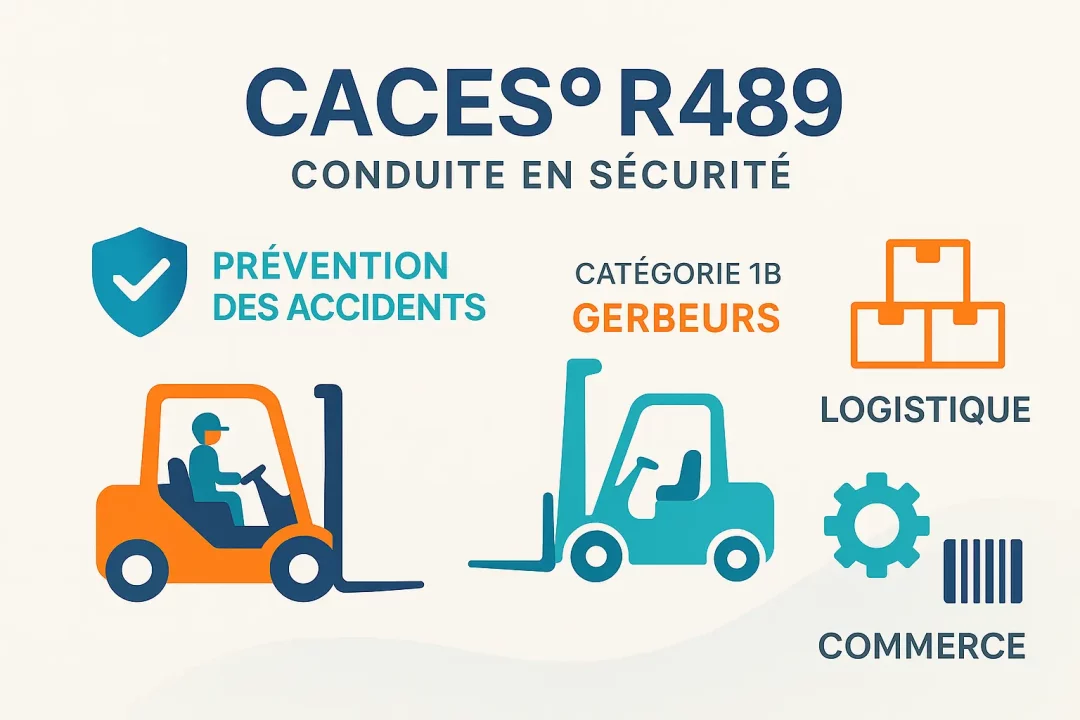 CACES R489 : Certificat chariots élévateurs 2 CACES R489 : sécurité et secteurs clés pour les chariots élévateurs