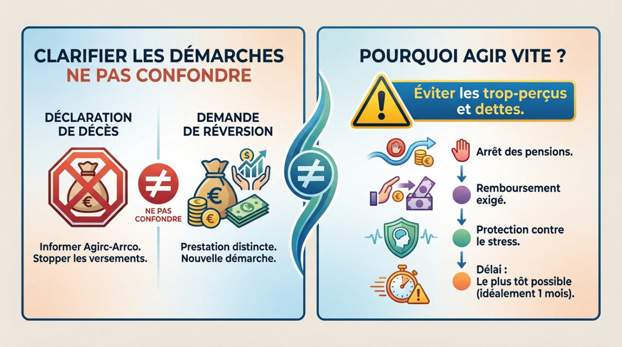 Guide des démarches pour déclarer un décès Agirc-Arrco et éviter les dettes
