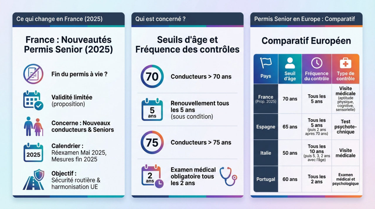 <strong>Comparatif des règles du permis de conduire senior en France et en Europe</strong>