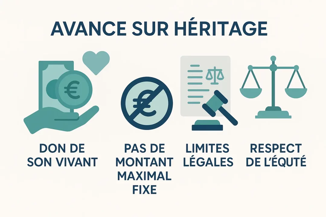 Avance sur héritage : pas de montant maximum, règles 2 Synthèse de l'avance sur héritage et montant maximum