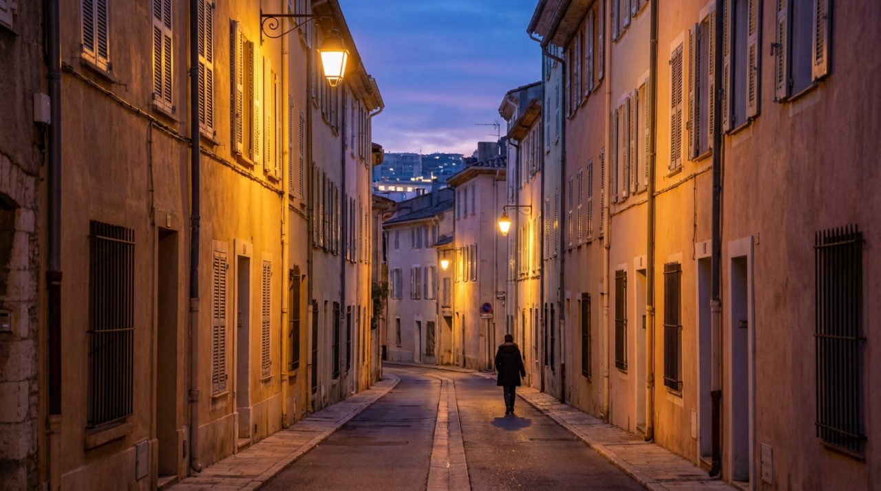 Evening Light On An Old Town Street