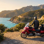 Golden Hour Motorcycle View On Corsicas Coast