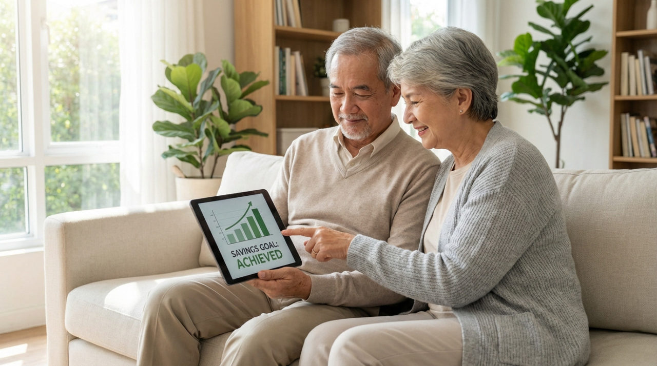 Serene Couple Celebrates Financial Milestone