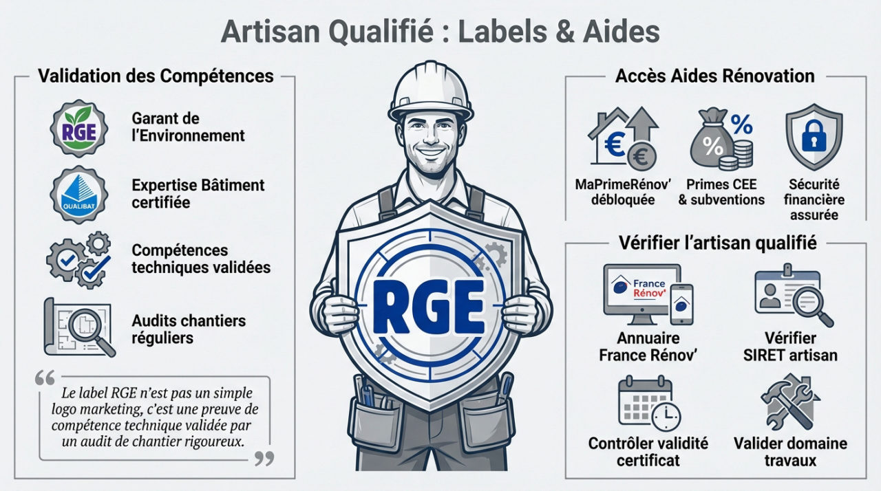 Artisan certifié RGE et Qualibat pour travaux de rénovation énergétique
